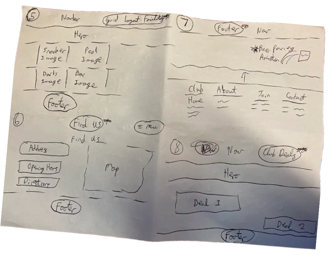 Crazy 8s sketching sheet 2 — eight rapid layout concepts